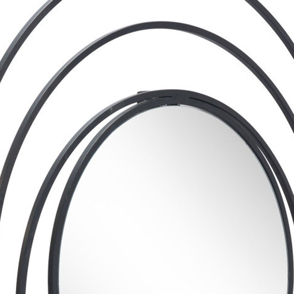 32" Black Oval Steel Framed Accent Mirror HomeRoots