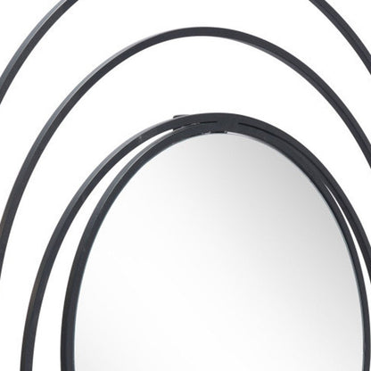 32" Black Oval Steel Framed Accent Mirror HomeRoots