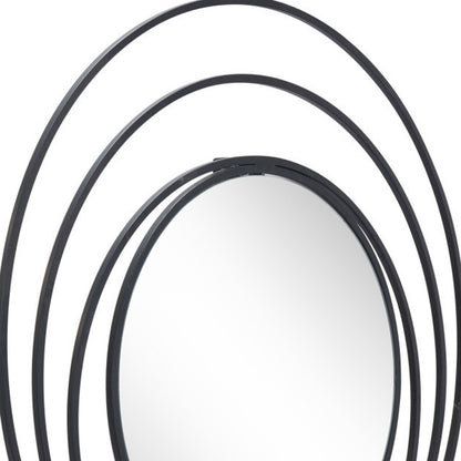 32" Black Oval Steel Framed Accent Mirror