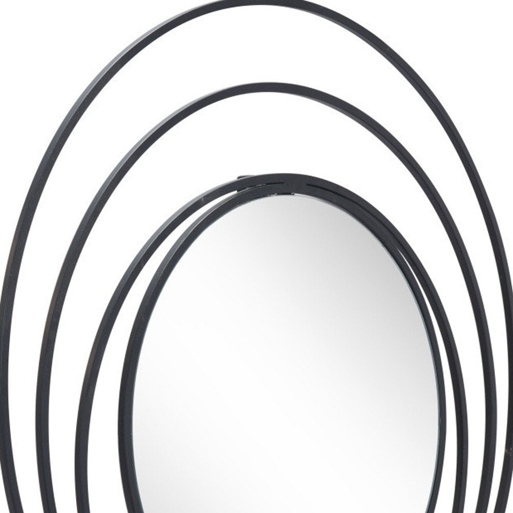32" Black Oval Steel Framed Accent Mirror HomeRoots