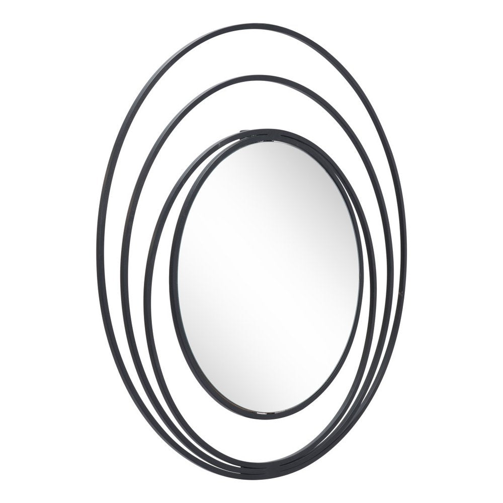 32" Black Oval Steel Framed Accent Mirror HomeRoots