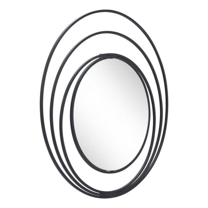 32" Black Oval Steel Framed Accent Mirror HomeRoots