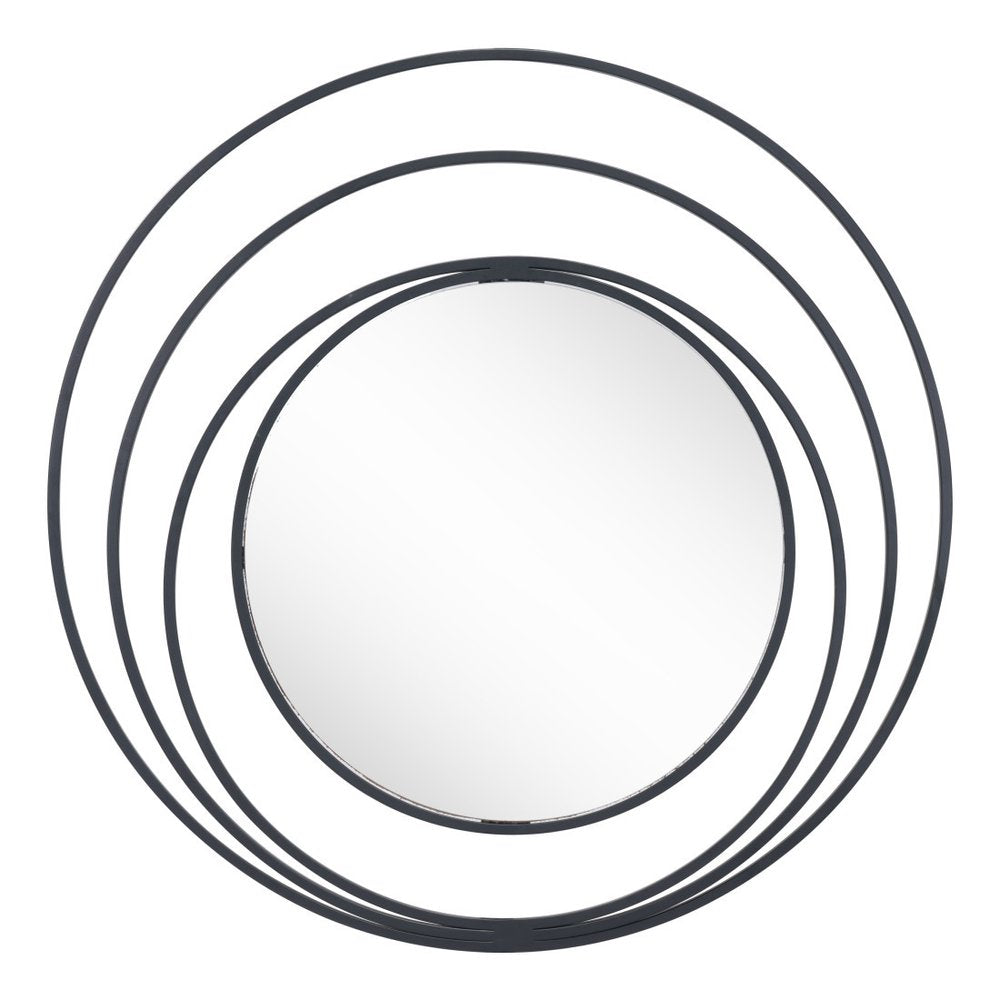 32" Black Oval Steel Framed Accent Mirror HomeRoots