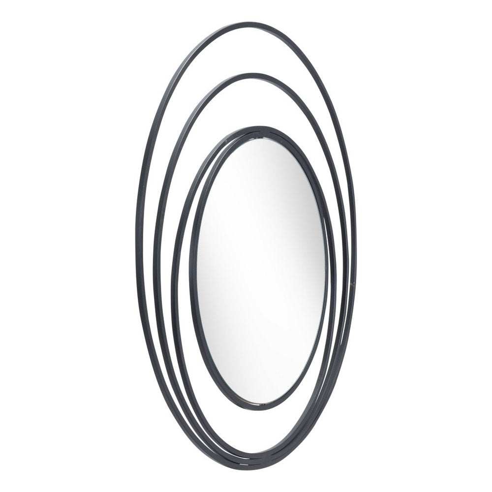 32" Black Oval Steel Framed Accent Mirror HomeRoots