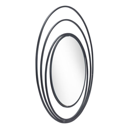 32" Black Oval Steel Framed Accent Mirror HomeRoots