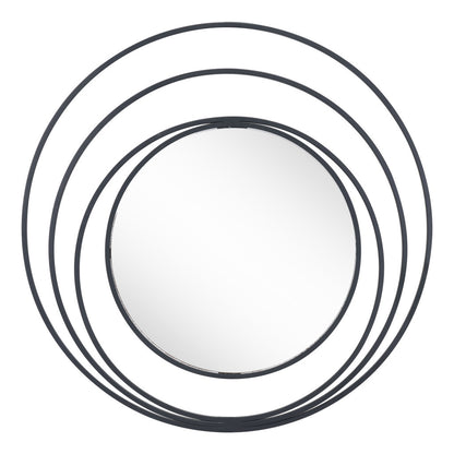 32" Black Oval Steel Framed Accent Mirror