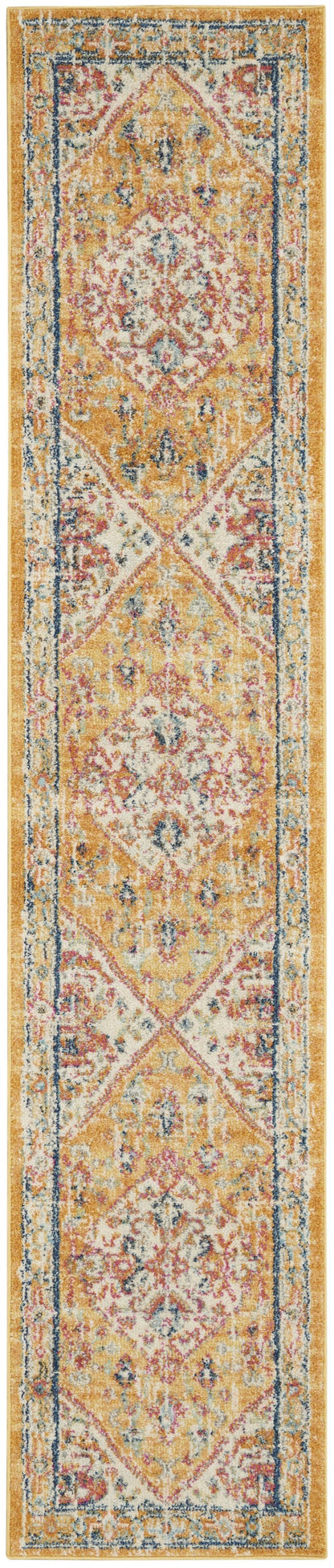 2' X 3' Yellow And Ivory Dhurrie Area Rug