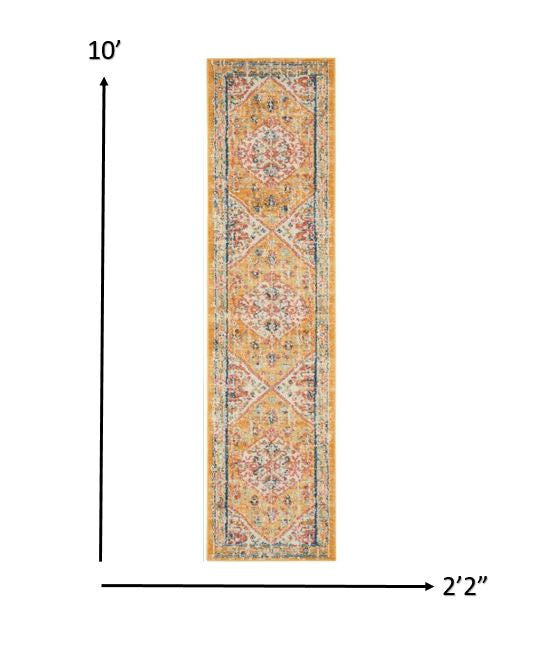 2' X 3' Yellow And Ivory Dhurrie Area Rug