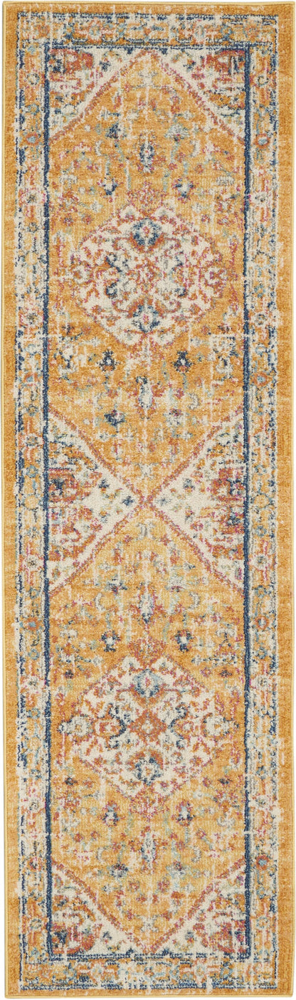 2' X 3' Yellow And Ivory Dhurrie Area Rug