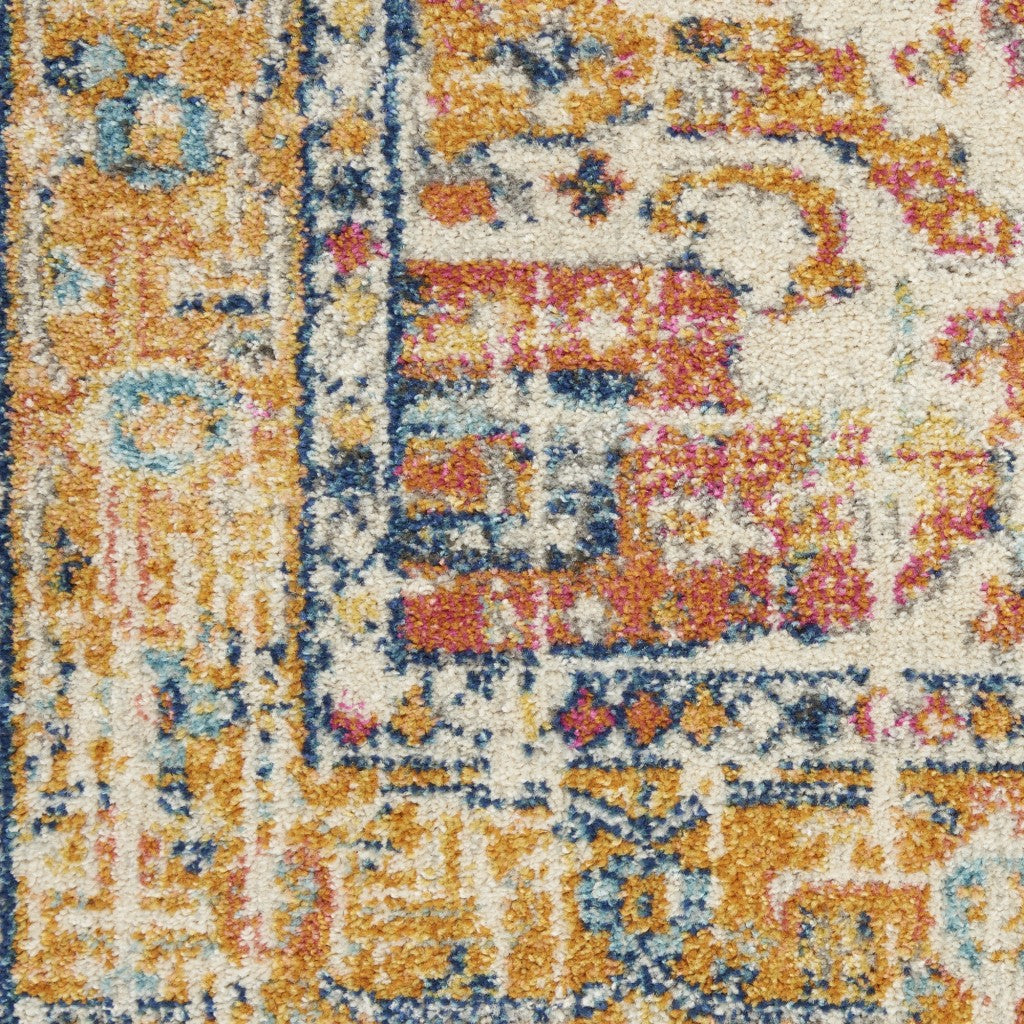 2' X 3' Yellow And Ivory Dhurrie Area Rug