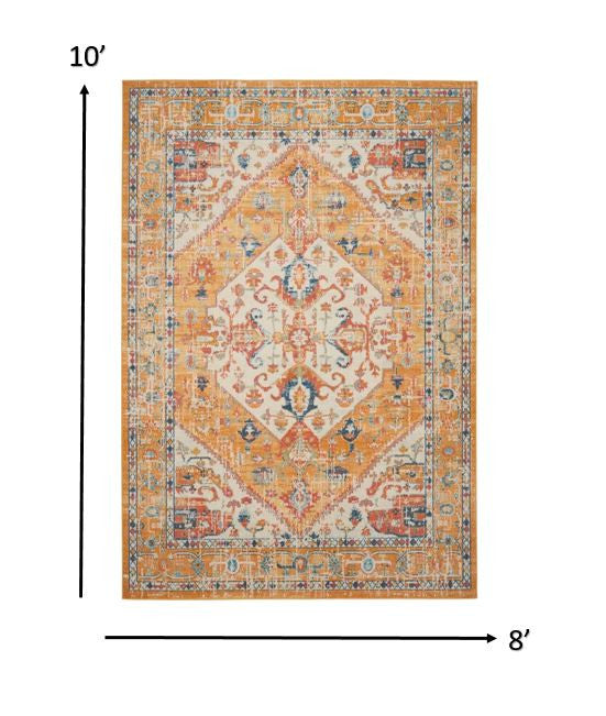 2' X 3' Yellow And Ivory Dhurrie Area Rug