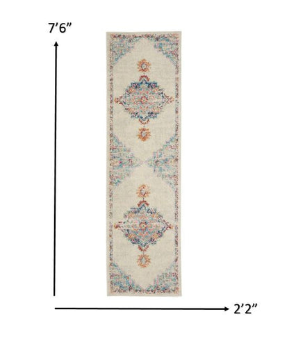 2' X 3' Gray And Ivory Power Loom Area Rug