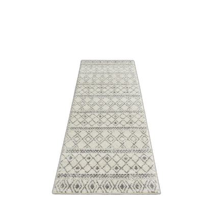 10' Gray Geometric Berber Power Loom Runner Rug - 32.0" (L) x 120.0" (W) x 0.8" (H)