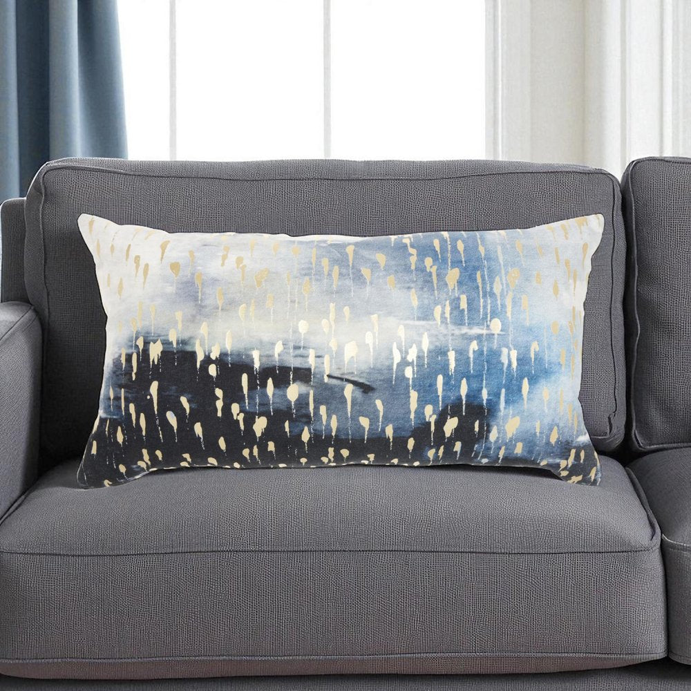 Blue Abstract Lumbar Pillow — view 8