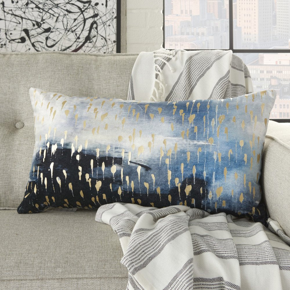 Blue Abstract Lumbar Pillow — view 1