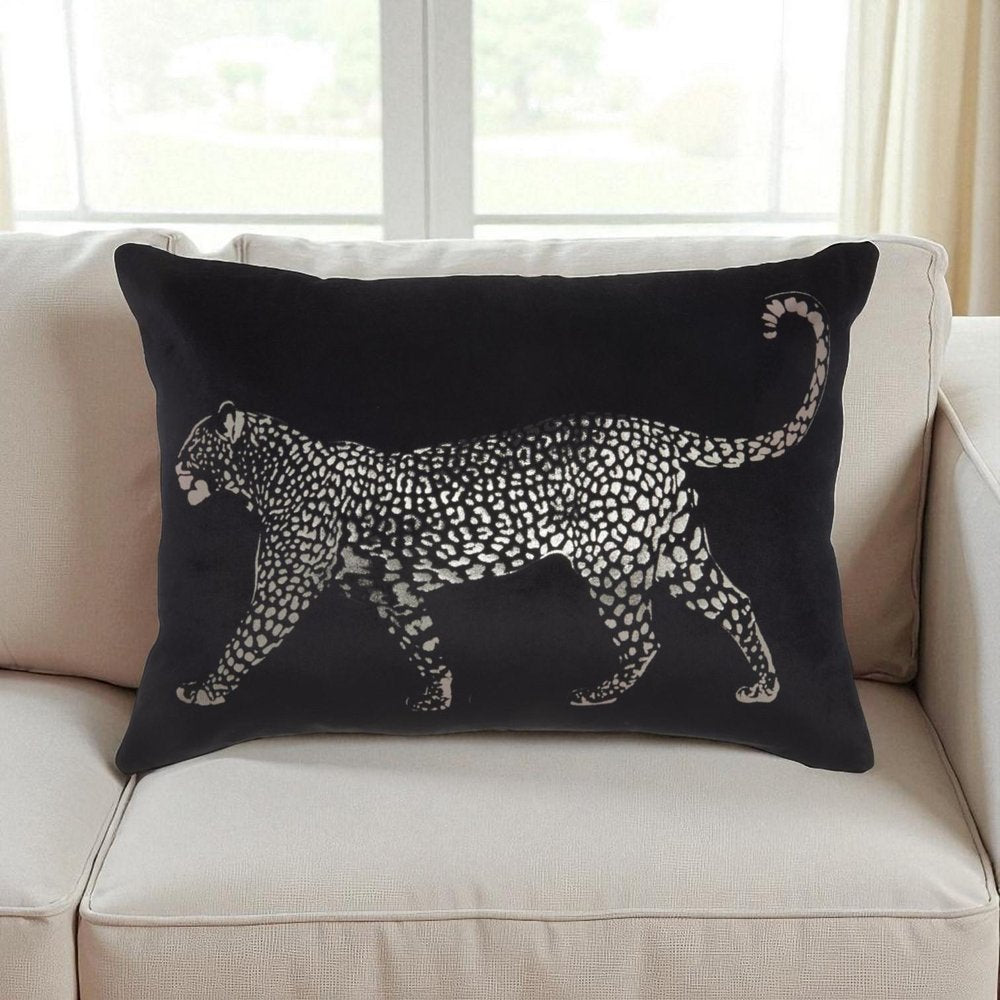 Black Leopard Lumbar Pillow — view 3