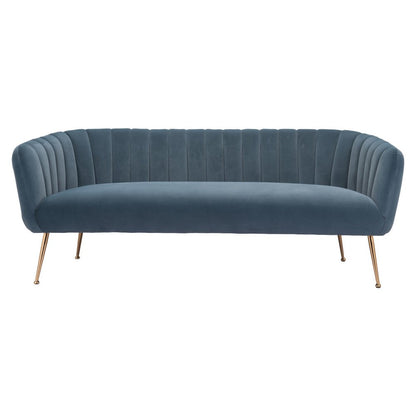 70" Gray Velvet Sofa With Gold Legs HomeRoots