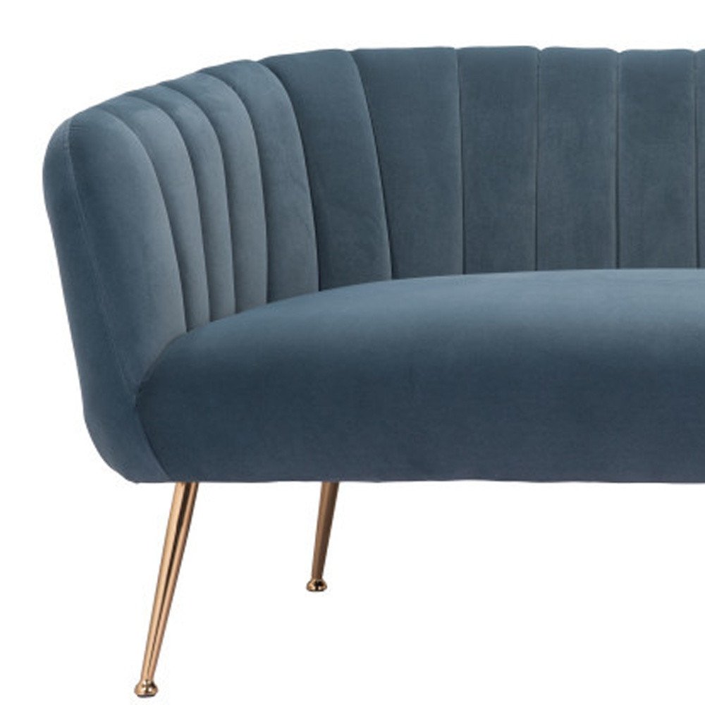 70" Gray Velvet Sofa With Gold Legs HomeRoots
