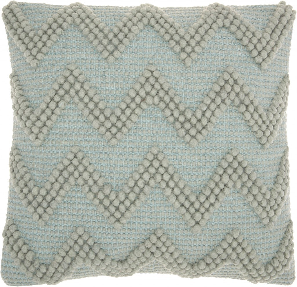 Boho Pale Green Textural Chevron Throw Pillow