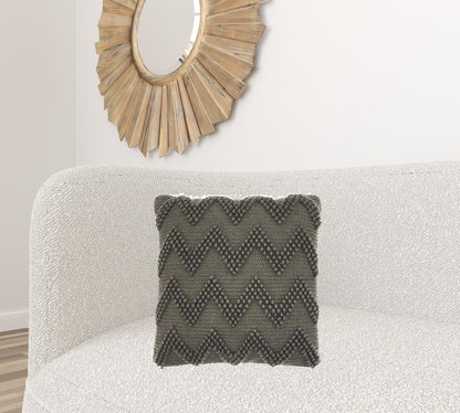 Dark Gray Chevron Detail Throw Pillow