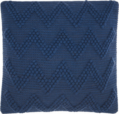 Boho Indigo Textural Chevron Throw Pillow