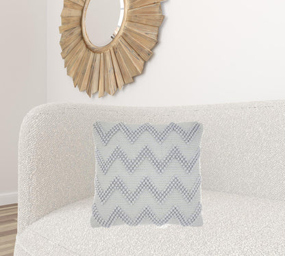 Pale Blue Chevron Detail Throw Pillow