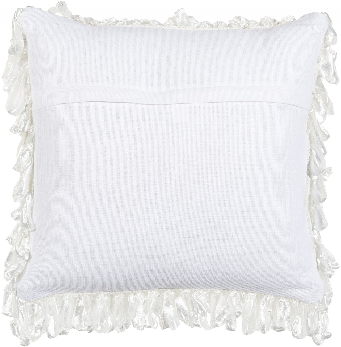 Shiny White Shaggy Throw Pillow