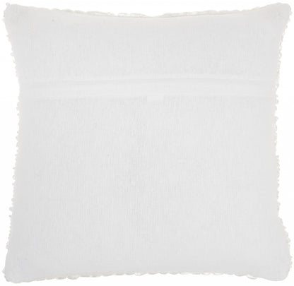 Petite White Striped Throw Pillow