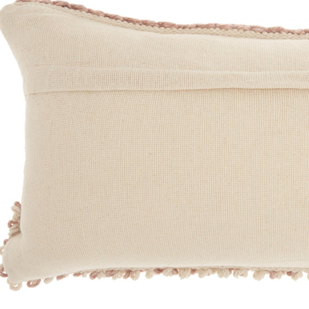 Bohemian Pink And White Lumbar Pillow