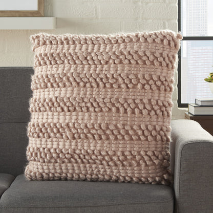 Xl Rose Pink Pom-Pom Detailed Throw Pillow