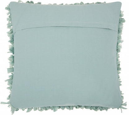 Loose Luscious Shag Sea Green Throw Pillow