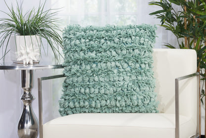 Loose Luscious Shag Sea Green Throw Pillow