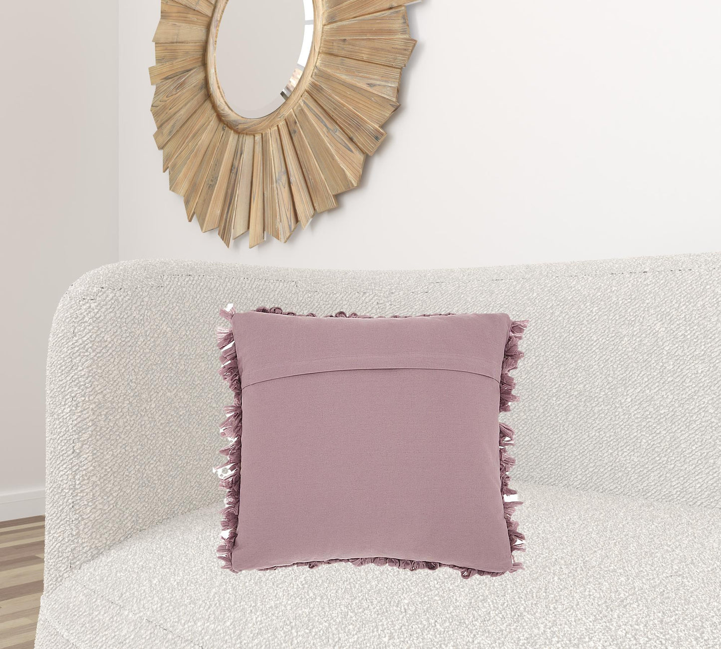 Loose Luscious Shag Purple Mauve Throw Pillow