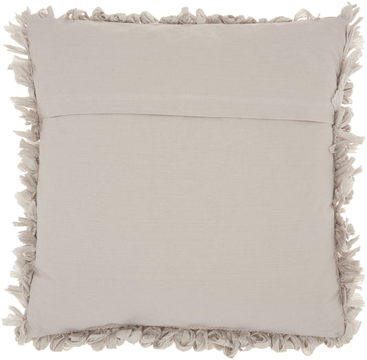 Loose Luscious Shag Light Gray Throw Pillow