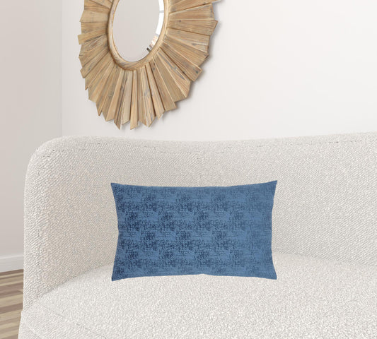 Navy Blue Distressed Gradient Lumbar Pillow