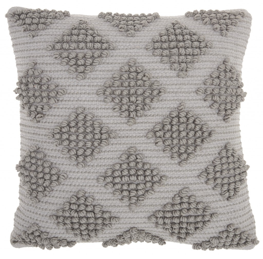 Light Gray Textured Diamonds Throw Pillow FurniFindUSA