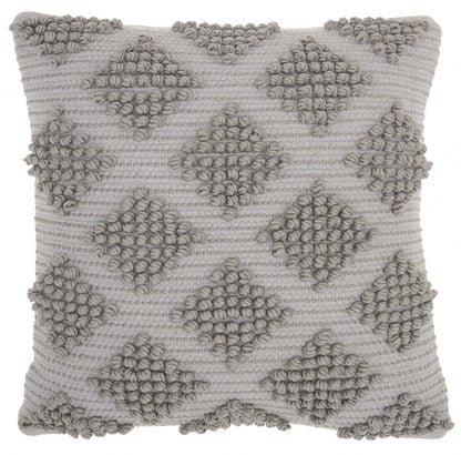 Light Gray Textured Diamonds Throw Pillow FurniFindUSA