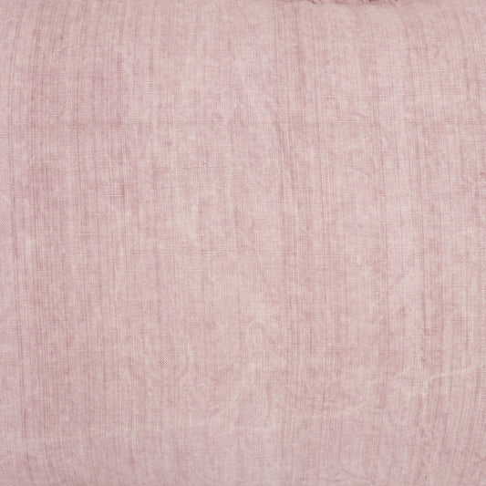 Dainty Ruffle Edged Pink Lumbar Pillow