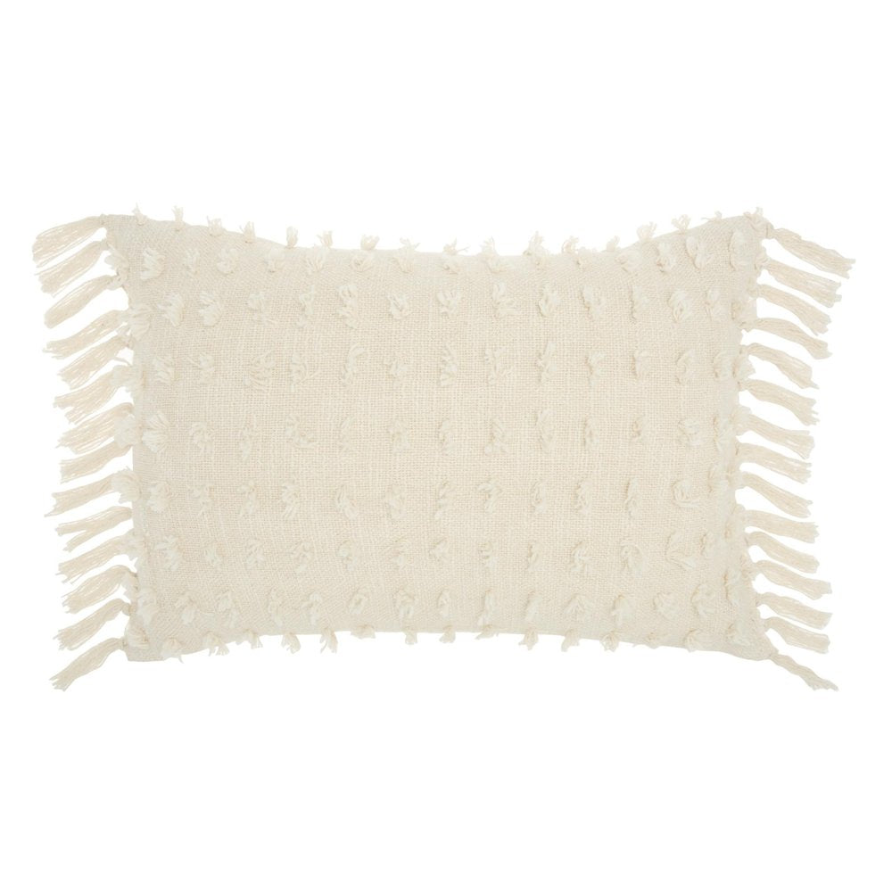 14" X 20" White Cotton Throw Pillow — view 2