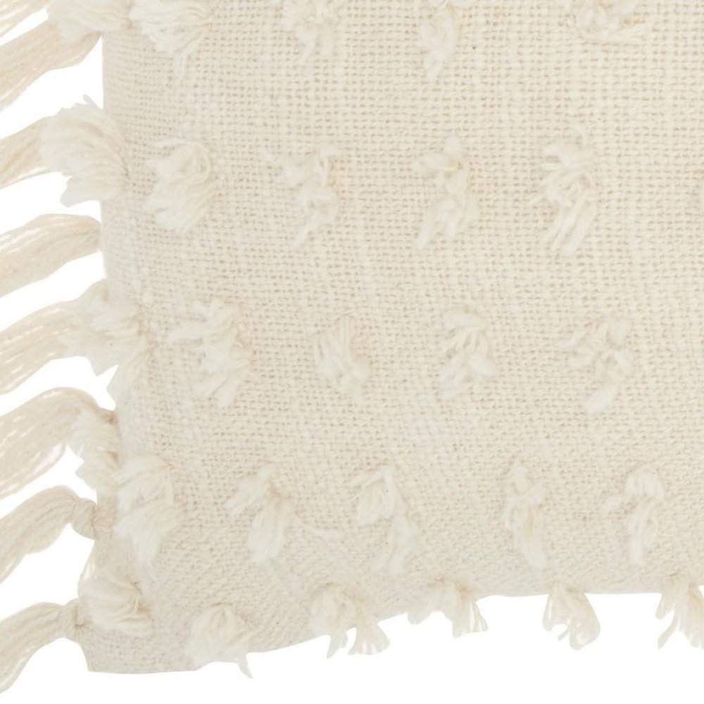14" X 20" White Cotton Throw Pillow — view 3