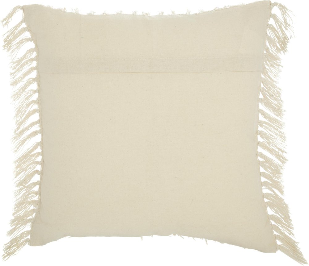 Tassel Detailed White Throw Pillow — view 4