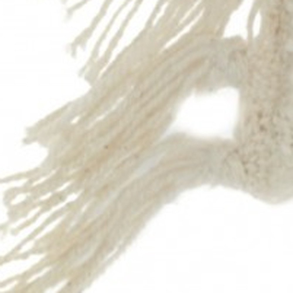 Tassel Detailed White Throw Pillow — view 2
