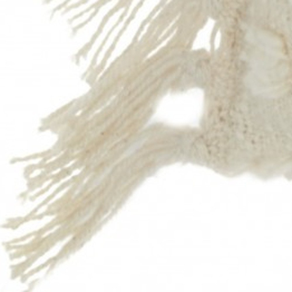 Tassel Detailed White Throw Pillow — view 1