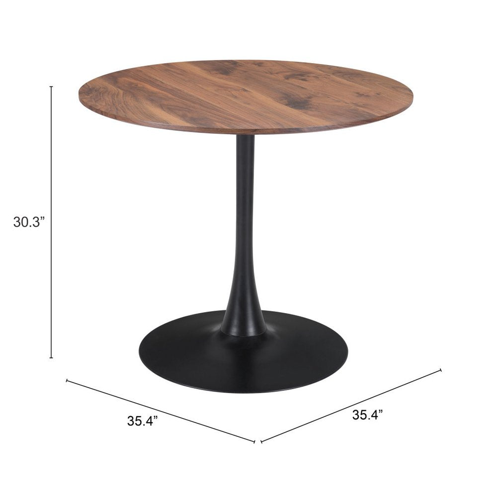 35" Steel Pedestal Base Dining Table HomeRoots