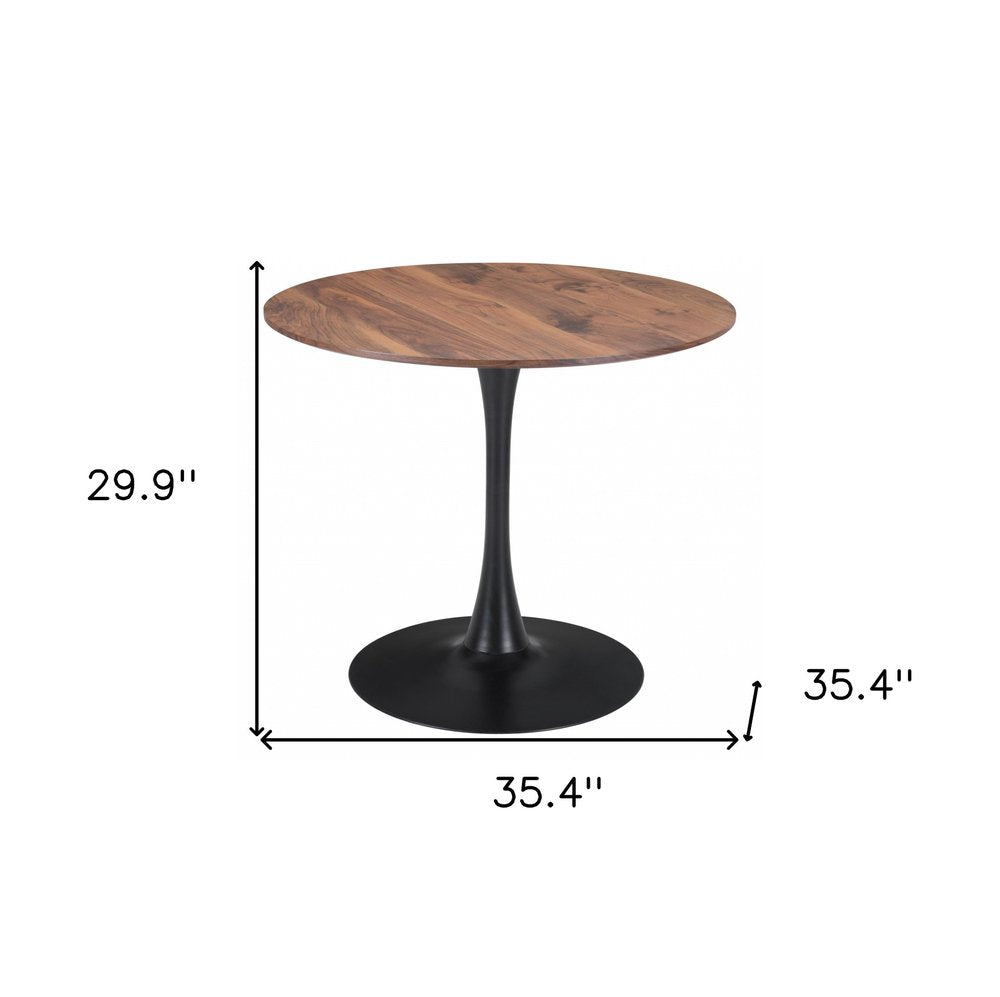 35" Steel Pedestal Base Dining Table HomeRoots