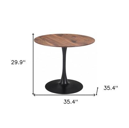 35" Steel Pedestal Base Dining Table HomeRoots