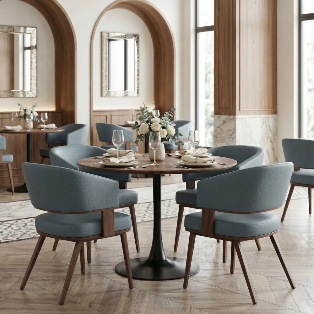 35" Steel Pedestal Base Dining Table HomeRoots