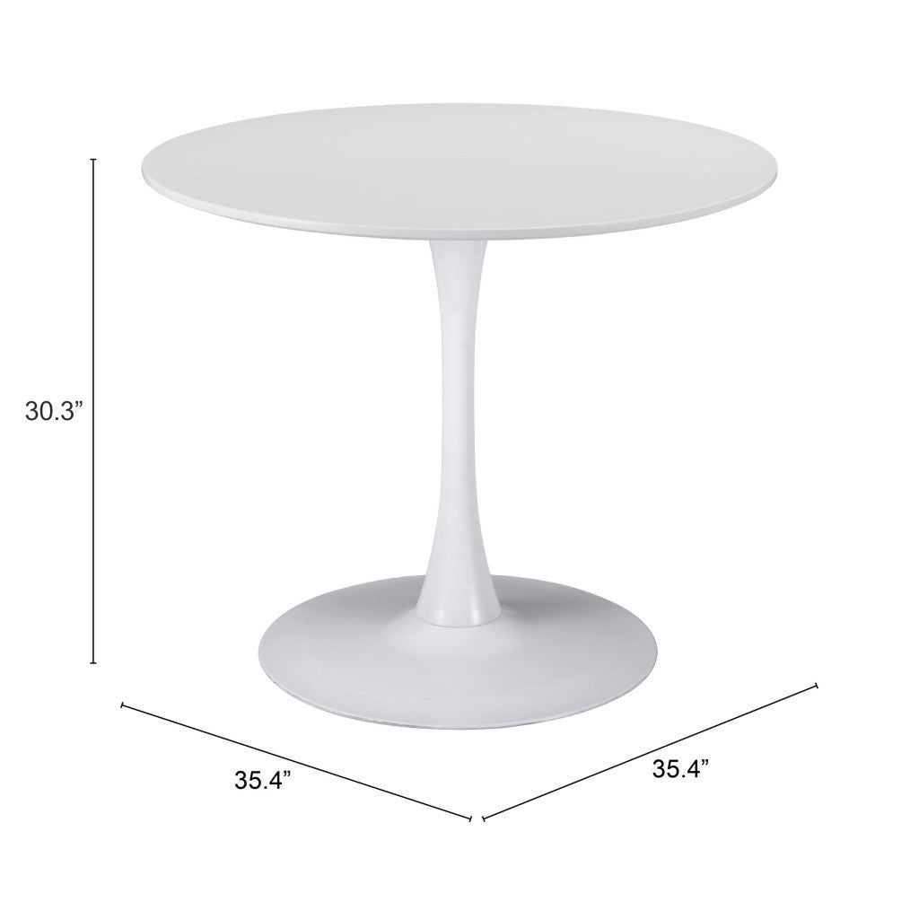 35" Steel Pedestal Base Dining Table