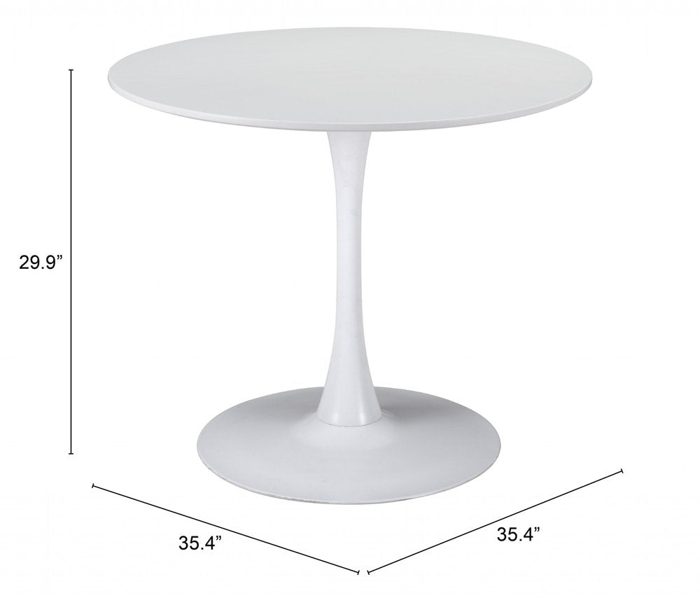 35" Steel Pedestal Base Dining Table HomeRoots