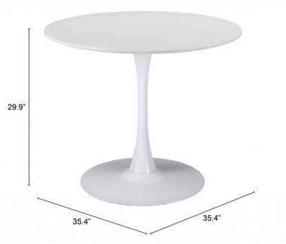 35" Steel Pedestal Base Dining Table HomeRoots